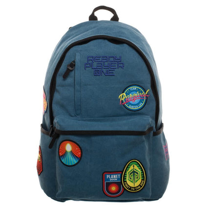 Ready Player One Character Inspired Patches All Over Laptop Backpack Blue