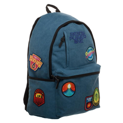Ready Player One Character Inspired Patches All Over Laptop Backpack Blue