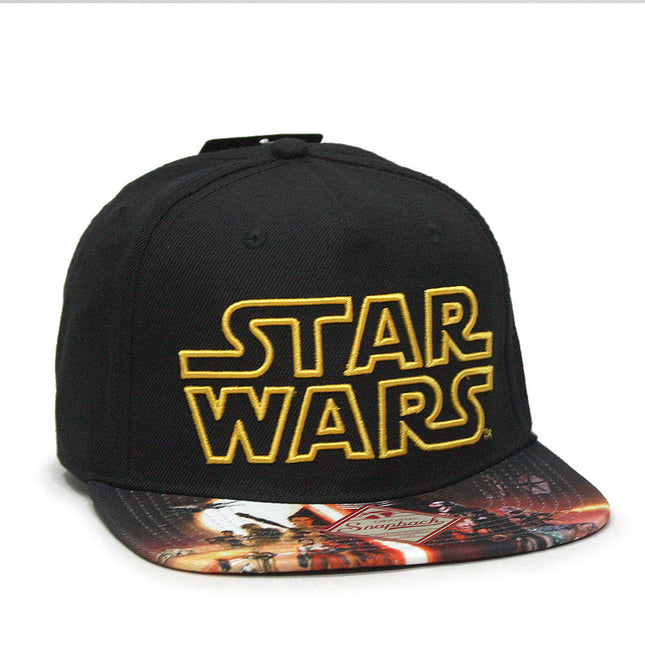 Star Wars Episode 7 Poster Sublimated Flat Brim Snapback Baseball Cap