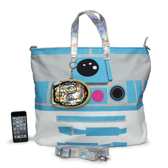 Star Wars R2D2 Oversized Tote Bag with C-3PO Coin Pouch and Shoulder Strap