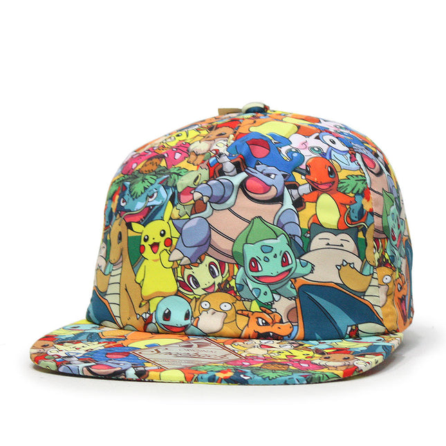 Pokemon Sublimated All Over Snapback Flat Brim Baseball Cap