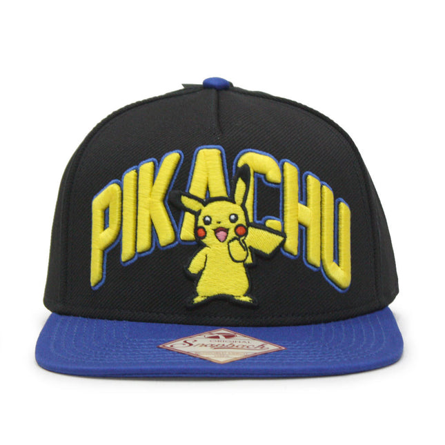 Pokemon Embroidered Pikachu Flat Brim Snapback Baseball Cap