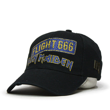 Iron Maiden The Trooper, Flight 666 Distressed Velcro Adjustable Baseball Cap