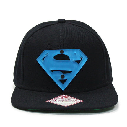 Superman Acrylic Logo Flat Brim Adjustable Snapback Baseball Cap