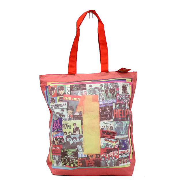 The Beatles Cotton Tote Bag with Zip Top 1s Red