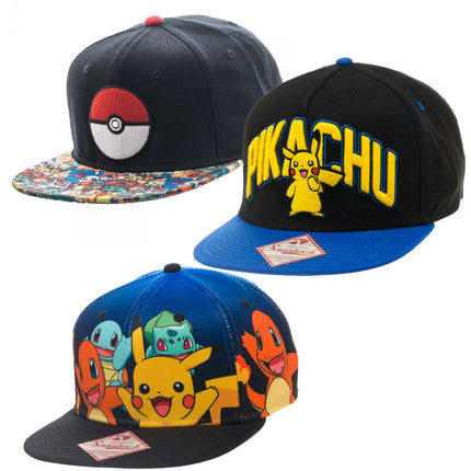 Pokemon Pikachu Group Gradient Sublimated Snapback Baseball Cap