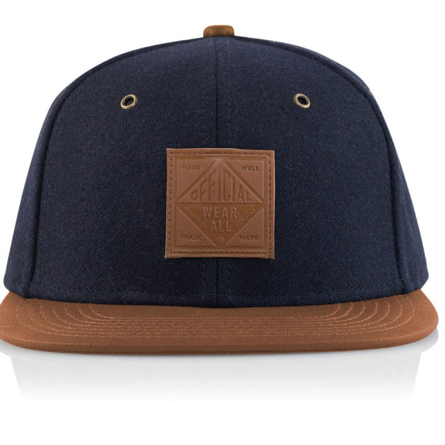Resort Wear All Wool with Suede Flat Visor Adjustable Strap Back Baseball Cap