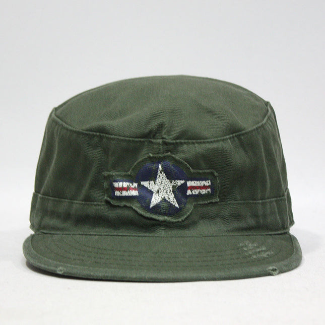 Vintage Air Corps Distressed Fatigue Military Combat Cadet Cap
