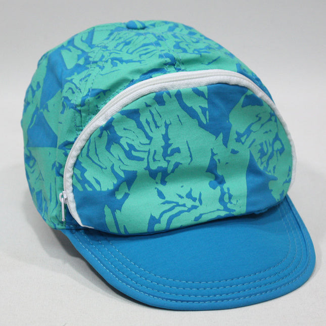 Cap Sac Adjustable Cap with Pocket Tri Angles Blue Turquoise