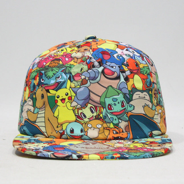 Pokemon Sublimated All Over Snapback Flat Brim Baseball Cap