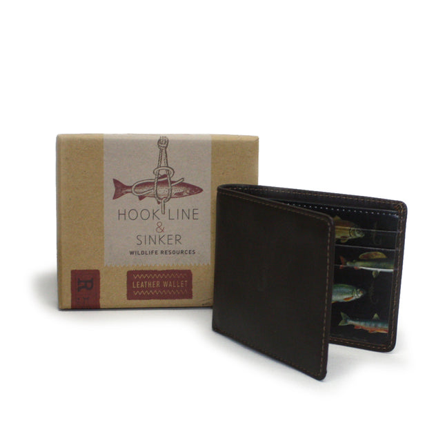 Hook Line & Sinker Wildlife Resources Leather Fish Wallet