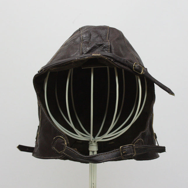 WWII Replica Vintage Style Leather Pilots Helmet Aviator Military Cap