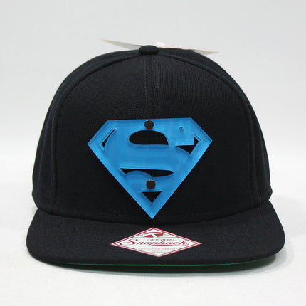 Superman Acrylic Logo Flat Brim Adjustable Snapback Baseball Cap