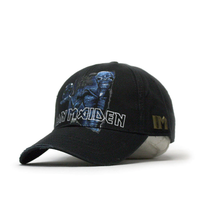 Iron Maiden Different World Distressed Velcro Adjustable Baseball Cap