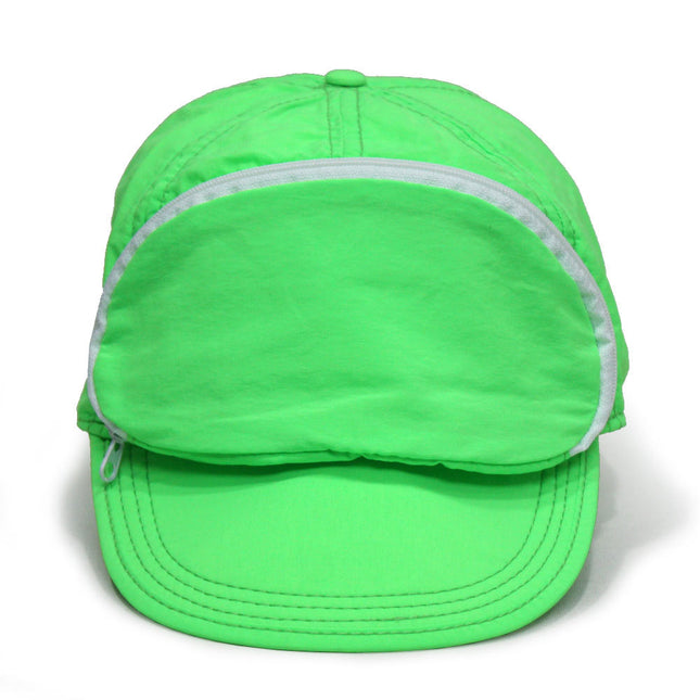 Cap Sac Adjustable Cap with Pocket  Neon Green
