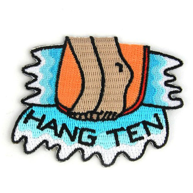 Hang Ten Decorative Embroidered Sew or Iron-on Backing Patch