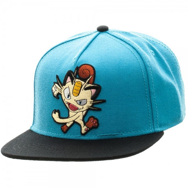 Pokemon Meowth Color Block Snapback Baseball Cap