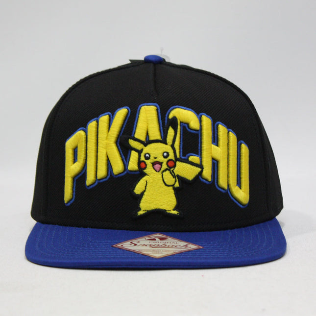 Pokemon Embroidered Pikachu Flat Brim Snapback Baseball Cap