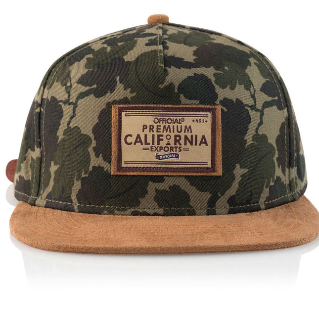 P.C.E. Camo Suede Flat Visor Adjustable Strap Back Baseball Cap