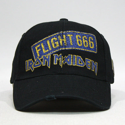 Iron Maiden The Trooper, Flight 666 Distressed Velcro Adjustable Baseball Cap