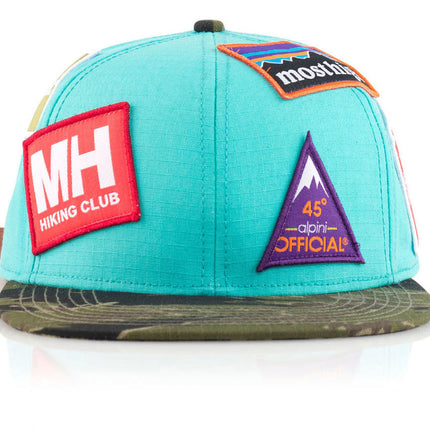 MHC + D Multi Patches Adjustable Leather Strap Back Baseball Cap