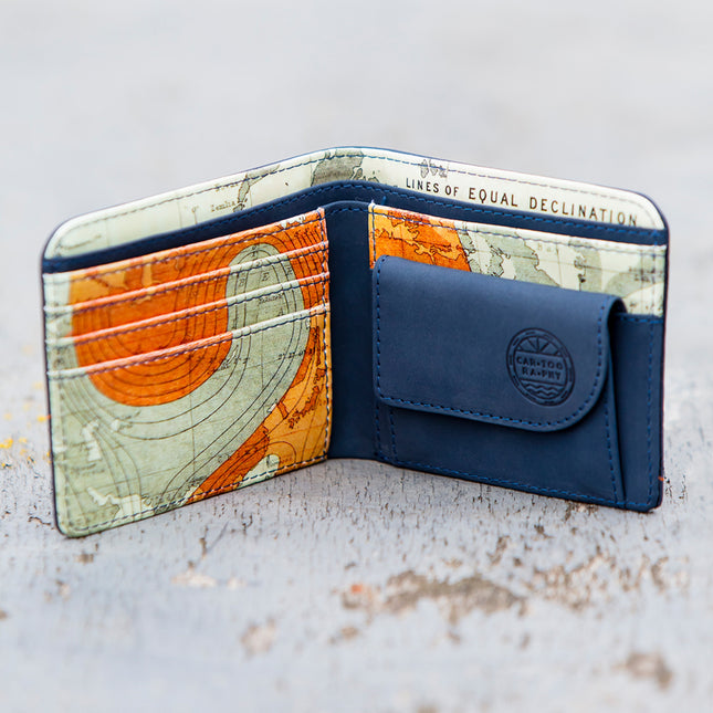 Cartography On the Road Mid-19th-century Atlas Map Leather Wallet