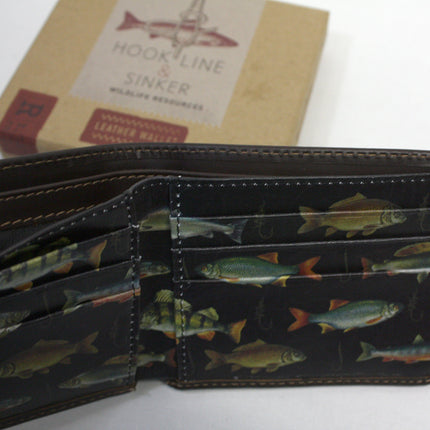 Hook Line & Sinker Wildlife Resources Leather Fish Wallet