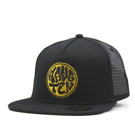 Hang Ten Black Snapback Trucker Baseball Cap