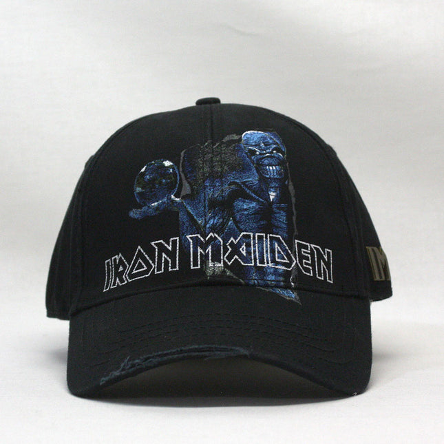 Iron Maiden Different World Distressed Velcro Adjustable Baseball Cap