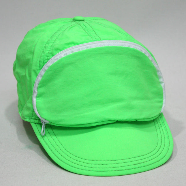 Cap Sac Adjustable Cap with Pocket  Neon Green