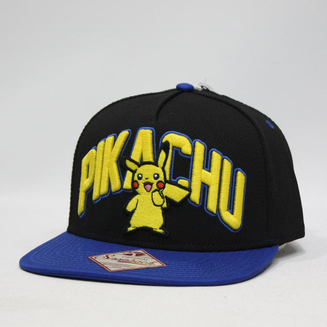 Pokemon Embroidered Pikachu Flat Brim Snapback Baseball Cap