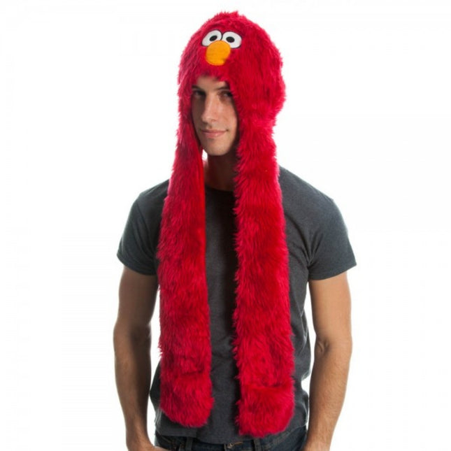 Sesame Street Elmo Juniors Red Winter Hat with Gloves Snood