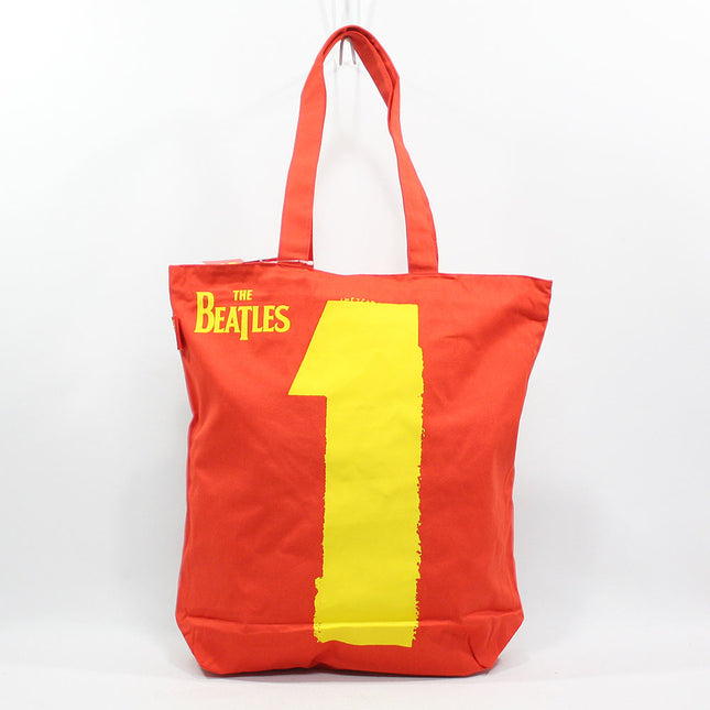 The Beatles Cotton Tote Bag with Zip Top 1s Red