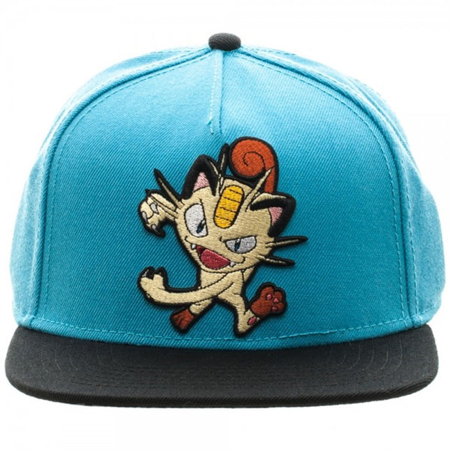 Pokemon Meowth Color Block Snapback Baseball Cap