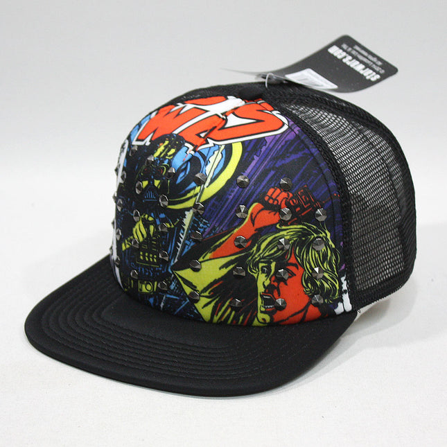 Star Wars Darth Vader Jedi Sublimated Mesh Trucker Studs Flat Brim Baseball Cap