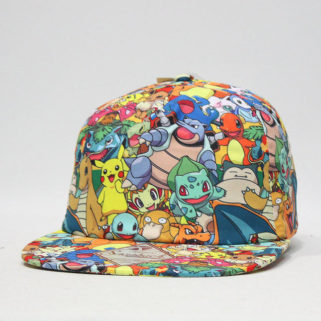 Pokemon Sublimated All Over Snapback Flat Brim Baseball Cap