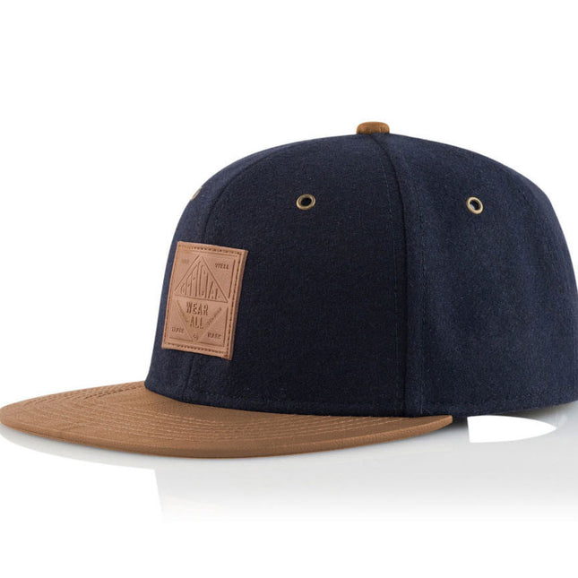 Resort Wear All Wool with Suede Flat Visor Adjustable Strap Back Baseball Cap