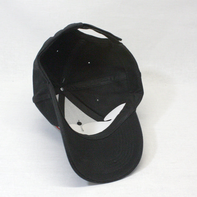 Vintage Red Line US Flag Cotton Adjustable Baseball Cap Black