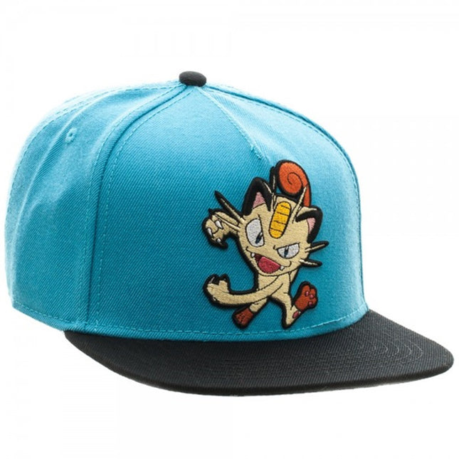 Pokemon Meowth Color Block Snapback Baseball Cap