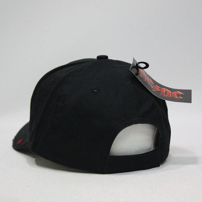 AC/DC Unisex Red on White Hard Rock Distressed Adjustable Dad Hat Baseball Cap