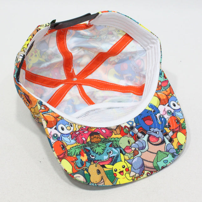 Pokemon Sublimated All Over Snapback Flat Brim Baseball Cap
