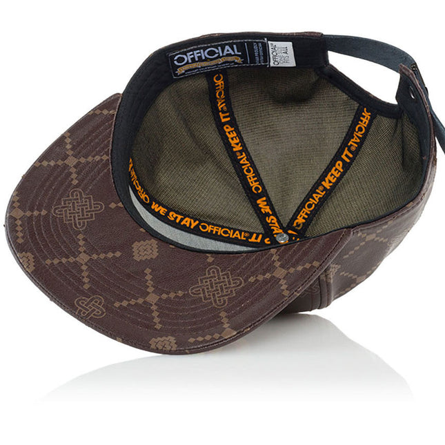 Fancois Faux Leather Adjustable Leather Strap Back Baseball Cap