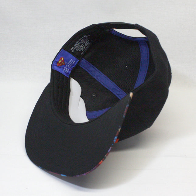 Superman Embroidered Logo and Sublimated Bill Adjustable Snapback Baseball Cap