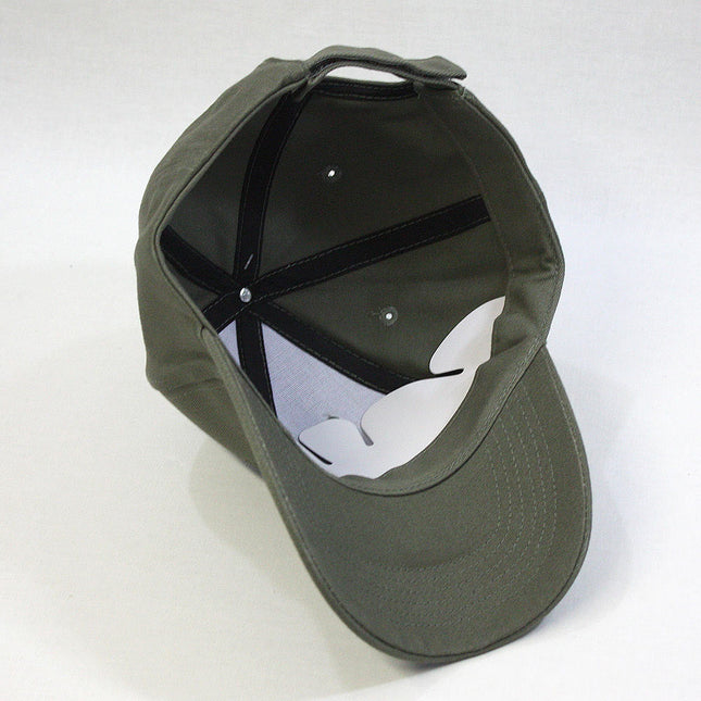 Vintage Tone on Tone USA Flag Cotton Adjustable Baseball Cap Olive Drab