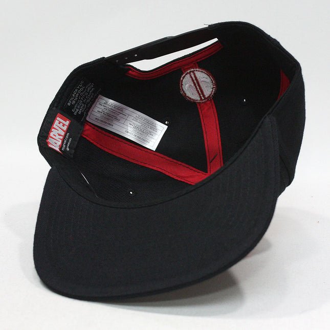 Marvel Kawaii Deadpool Embroidered Flat Brim Snapback Adjustable Baseball Cap