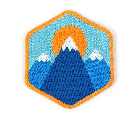 Three Mountain Decorative Embroidered Sew or Iron-on Backing Patch