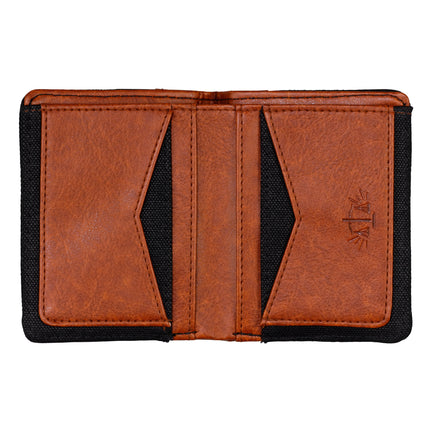 Gentlemen's Hardware Leather Accent Slim Bi Fold Canvas Wallet Charcoal Gray