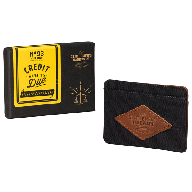 Gentlemen's Hardware Leather Slim Card Case Holder  Charcoal Gray/Leather