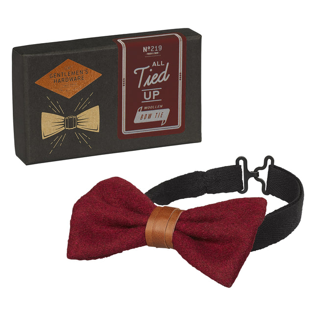 Gentlemen's Hardware Woollen Bow Tie - Burgundy