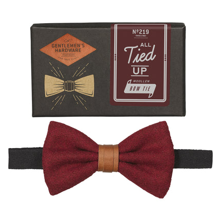 Gentlemen's Hardware Woollen Bow Tie - Burgundy